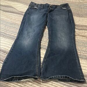 KanCan Blue Flare Wide Leg Jeans with Vintage Fading